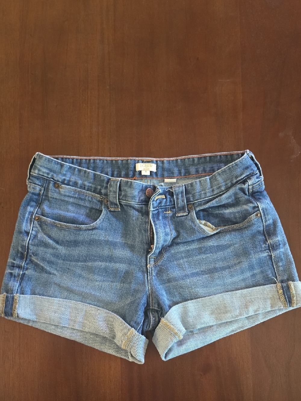 J. Crew Women's Rolled Hem Denim Shorts in Blue